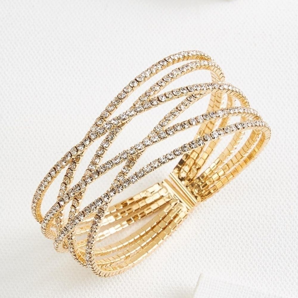 Swarovski Crystal Bracelet LAST ONE Rhinestone Bracelet Gold NEW Almost Sold Out - Picture 4 of 5